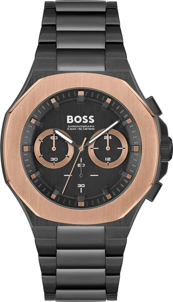 Montre Hugo Boss 1514090 en acier inoxydable noir brossé et cadran monochrome
