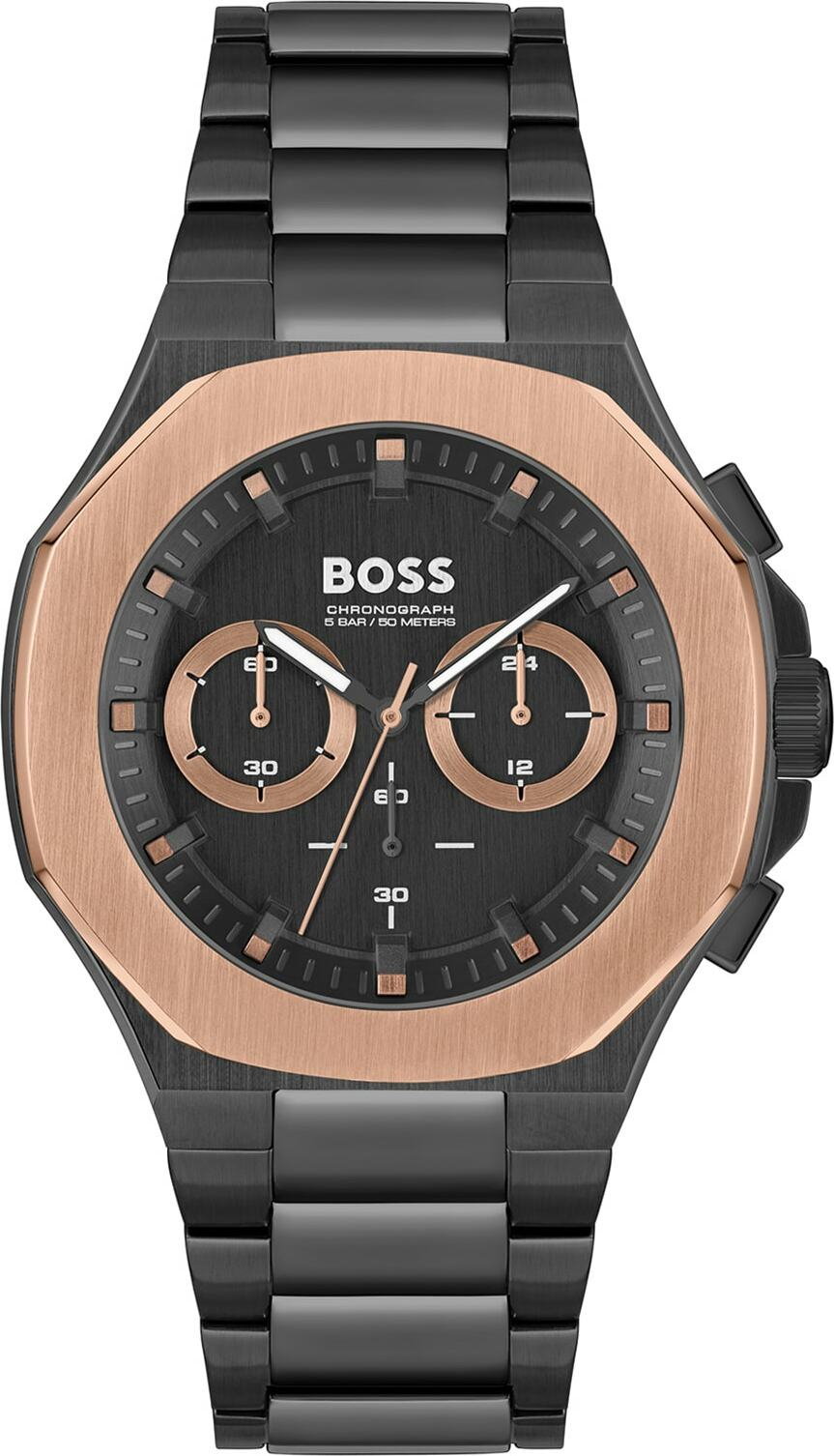 Montre Hugo Boss 1514090 en acier inoxydable noir brossé et cadran monochrome