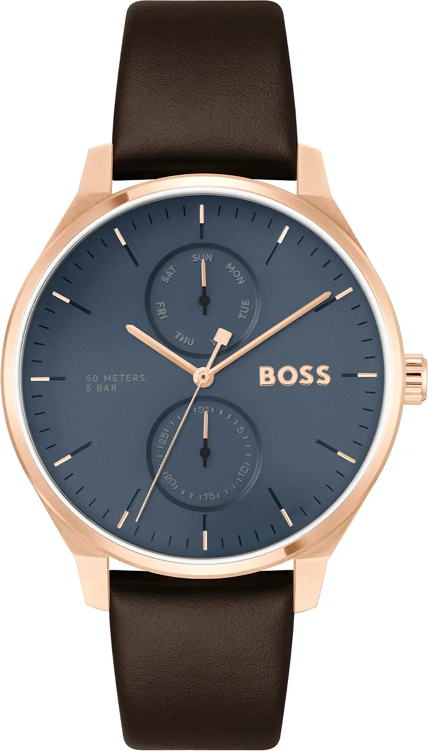 Montre Hugo Boss 1514103 Tyler Cadran Bleu et Bracelet Cuir Marron