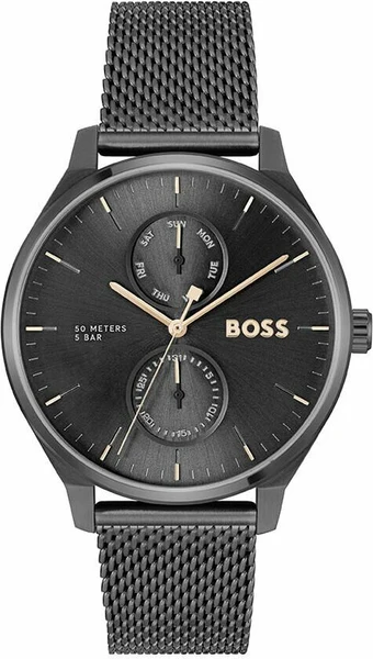 Montre Hugo Boss 1514105 en Acier Noir et Maille Milanaise