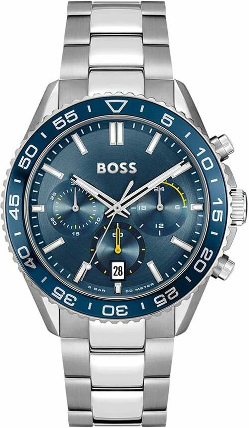 Montre Hugo Boss 1514143 Runner Acier Argenté Cadran Bleu Multifonctions