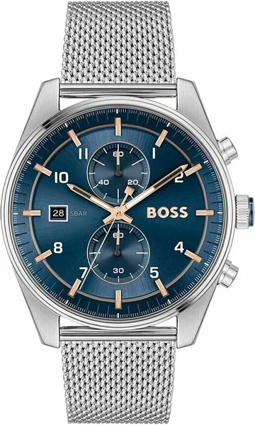 Montre Hugo Boss 1514149 Skytraveller en Acier Argenté et Cadran Bleu