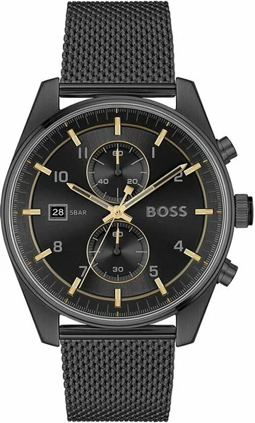 Montre Hugo Boss 1514150 Chronographe en Acier Noir Maille Milanaise