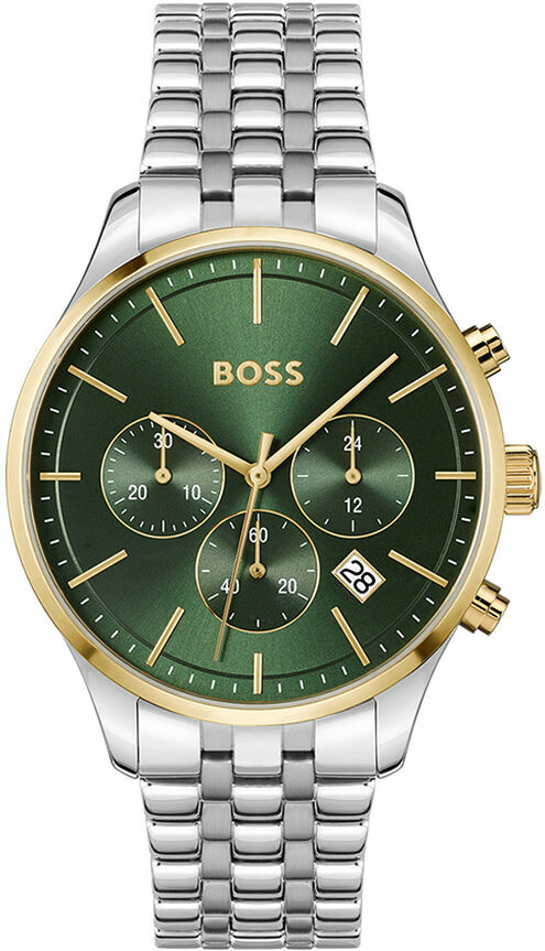Montre Hugo Boss 1514159 Avery en Acier Argenté et Cadran Vert Foncé