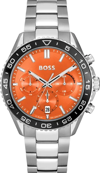 Montre Hugo Boss Runner 1514162 Acier Argenté Cadran Orange