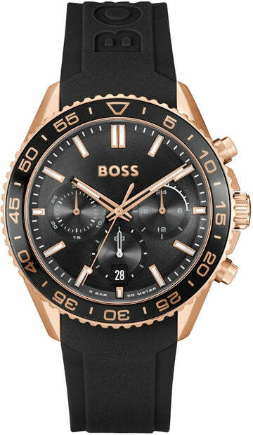 Hugo Boss 1514168 — cadran noir et bracelet cuir