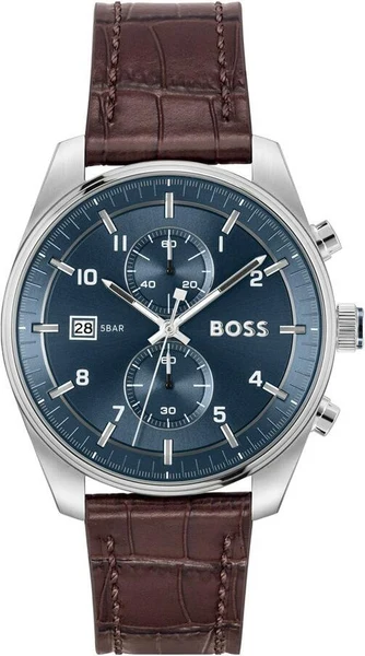 Montre Hugo Boss 1514194 Skytraveller Chronographe Acier et Cuir Marron