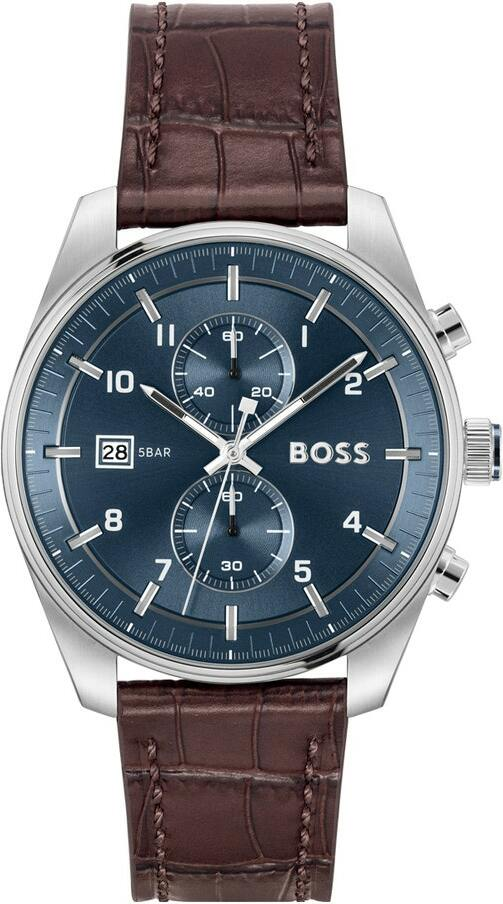Montre Hugo Boss 1514194 Skytraveller Chronographe Acier et Cuir Marron
