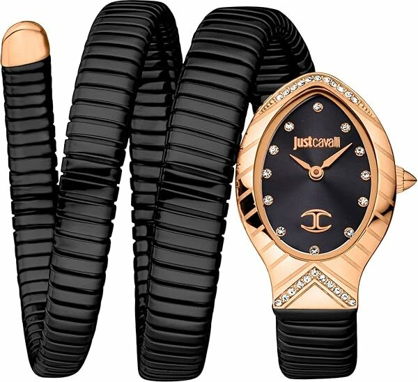 Montre Just Cavalli JC1L248M0085 Signature Snake Acier Noir et Or Rose