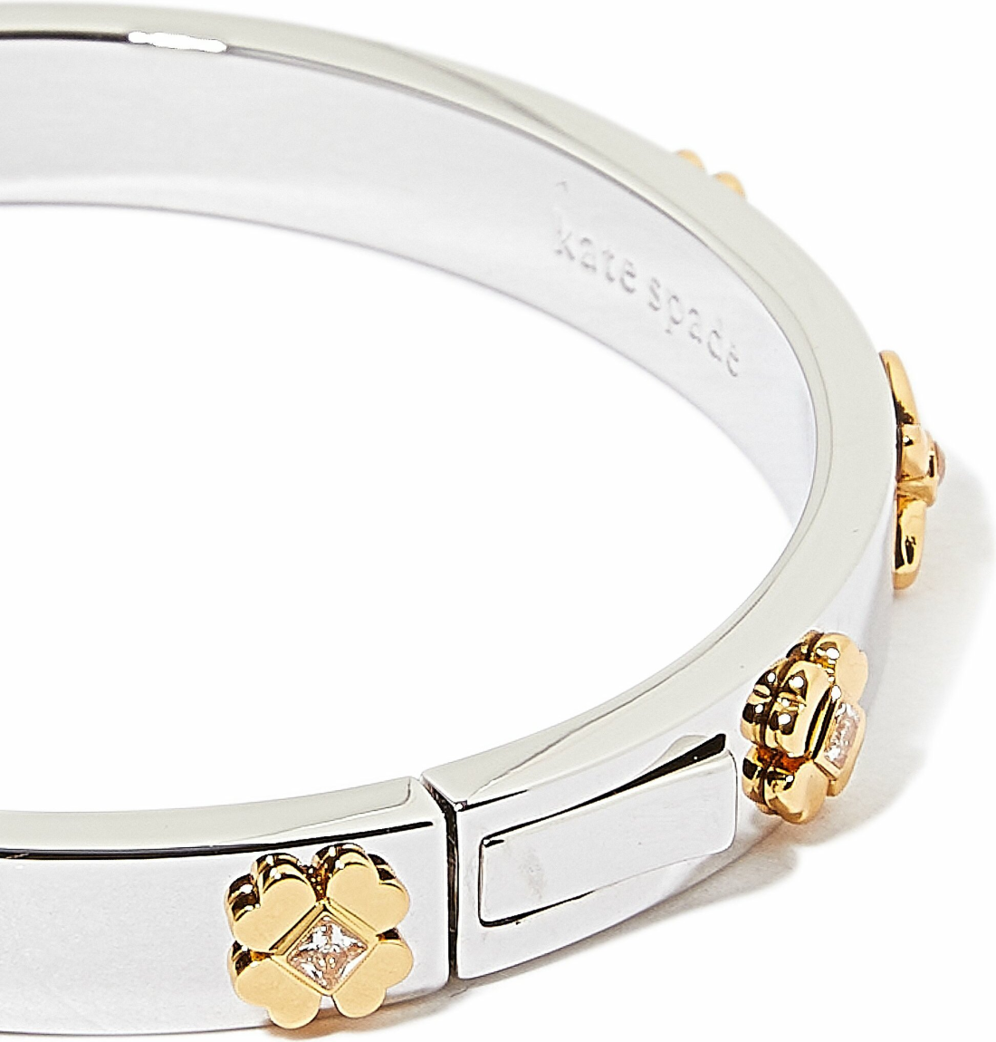 Bracelet jonc rigide Kate Spade Heritage Bloom - Réf. 111596S - Argent et or - Femme vue 2