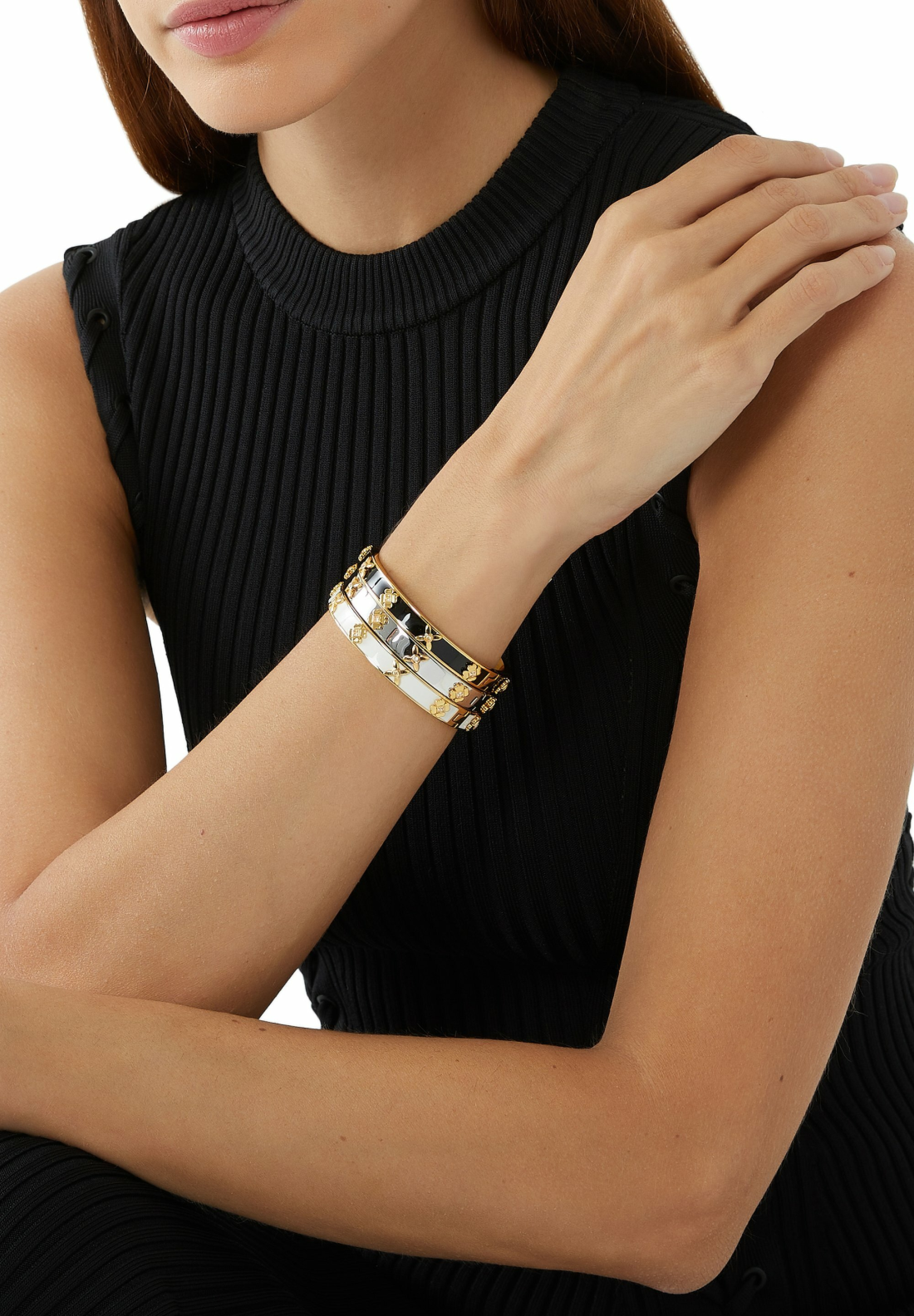 Bracelet jonc rigide Kate Spade Heritage Bloom - Réf. 111596S - Argent et or - Femme vue 4