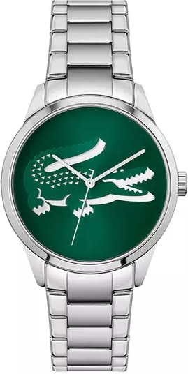 Montre Femme Lacoste Ladycroc 2001190 bracelet acier argenté cadran vert
