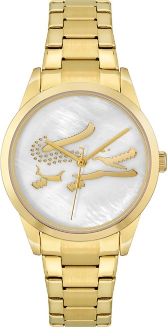 Montre Femme Lacoste Ladycroc 2001216 bracelet acier doré cadran nacre