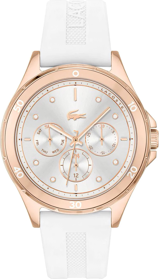 Montre Femme Lacoste Swing 2001244 bracelet silicone blanc cadran multifonctions