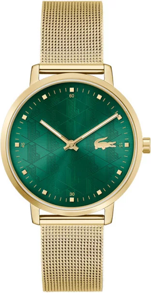 Montre Femme Lacoste Crocorigin 2001356 bracelet acier doré cadran vert