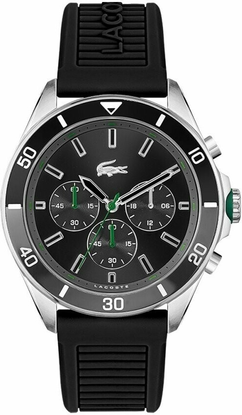 Montre Lacoste 2011152 Tiebreaker Bracelet Silicone Noir et Cadran Multifonctions