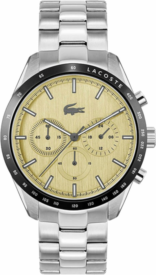 Montre Lacoste 2011271 Boston en Acier Argenté et Cadran Doré