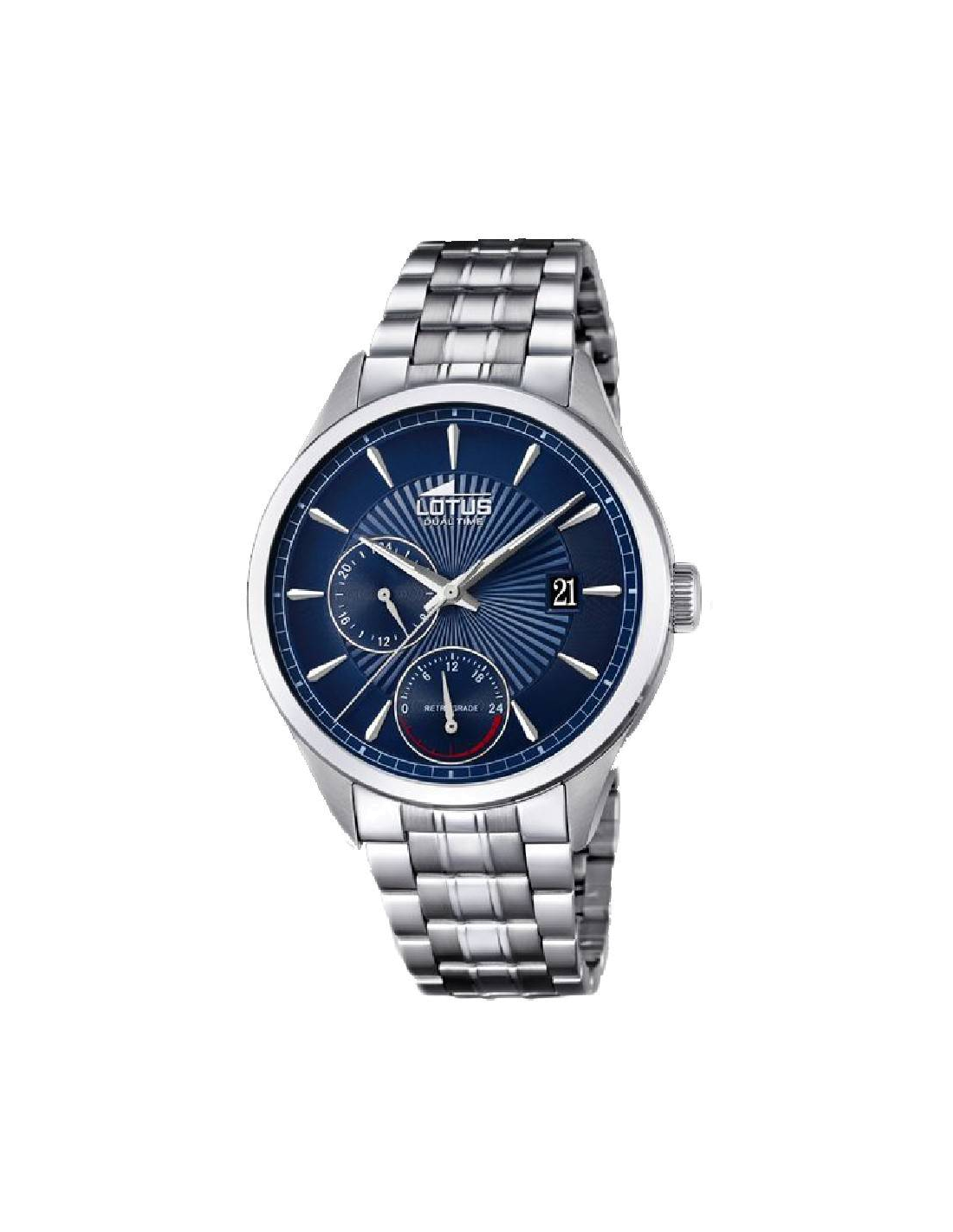 Montre Homme Lotus L18213/7 Chronographe avec Cadran Bleu et Bracelet Cuir