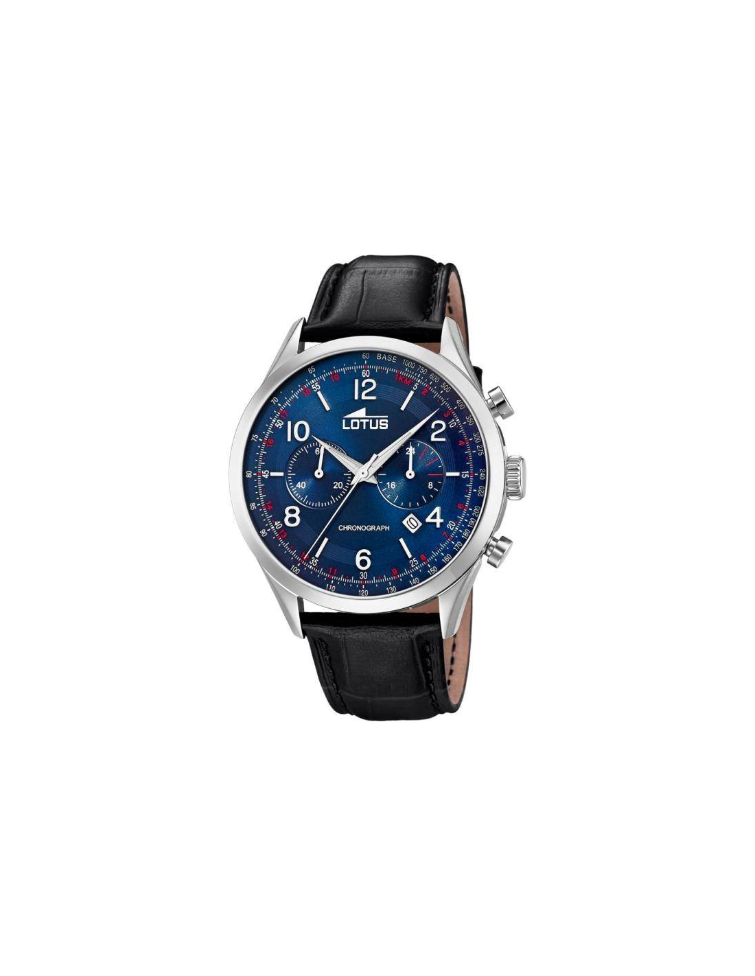 Montre Lotus L18557/2 en Acier avec Cadran Bleu et Bracelet Cuir