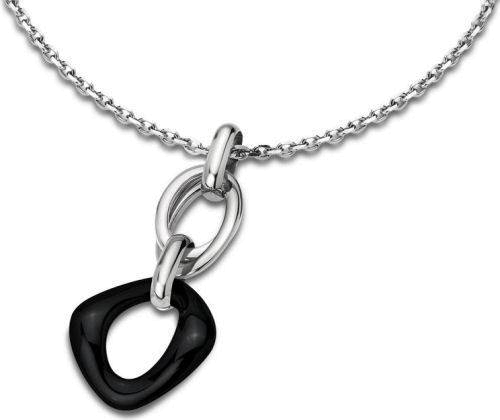 Collier Lotus Ceramic LS1607-1/2 pendentif noir et argenté