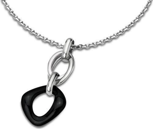 Collier Lotus Ceramic LS1607-1/2 pendentif noir et argenté