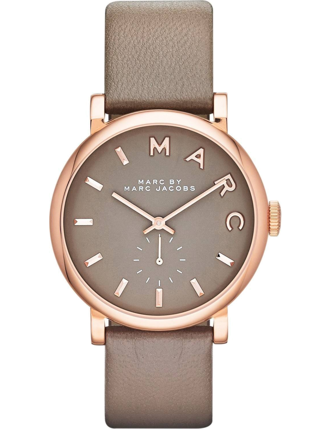 Montre Marc Jacobs MBM1266 en Acier Doré Rose et Cuir Gris