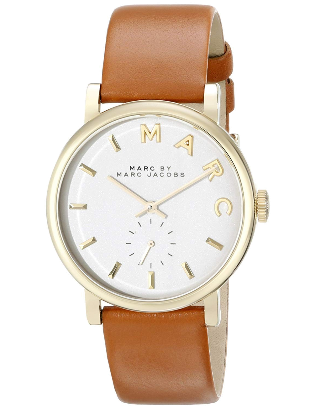 Montre Marc by Marc Jacobs Baker MBM1316 Index dorés et bracelet en cuir brun