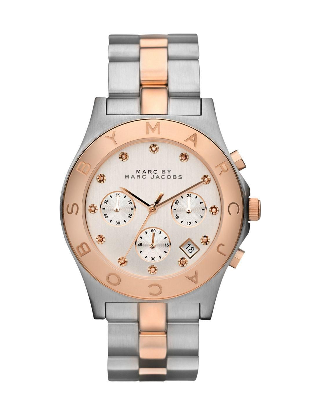 Montre Marc Jacobs MBM3178 en acier bicolore avec index en pierres