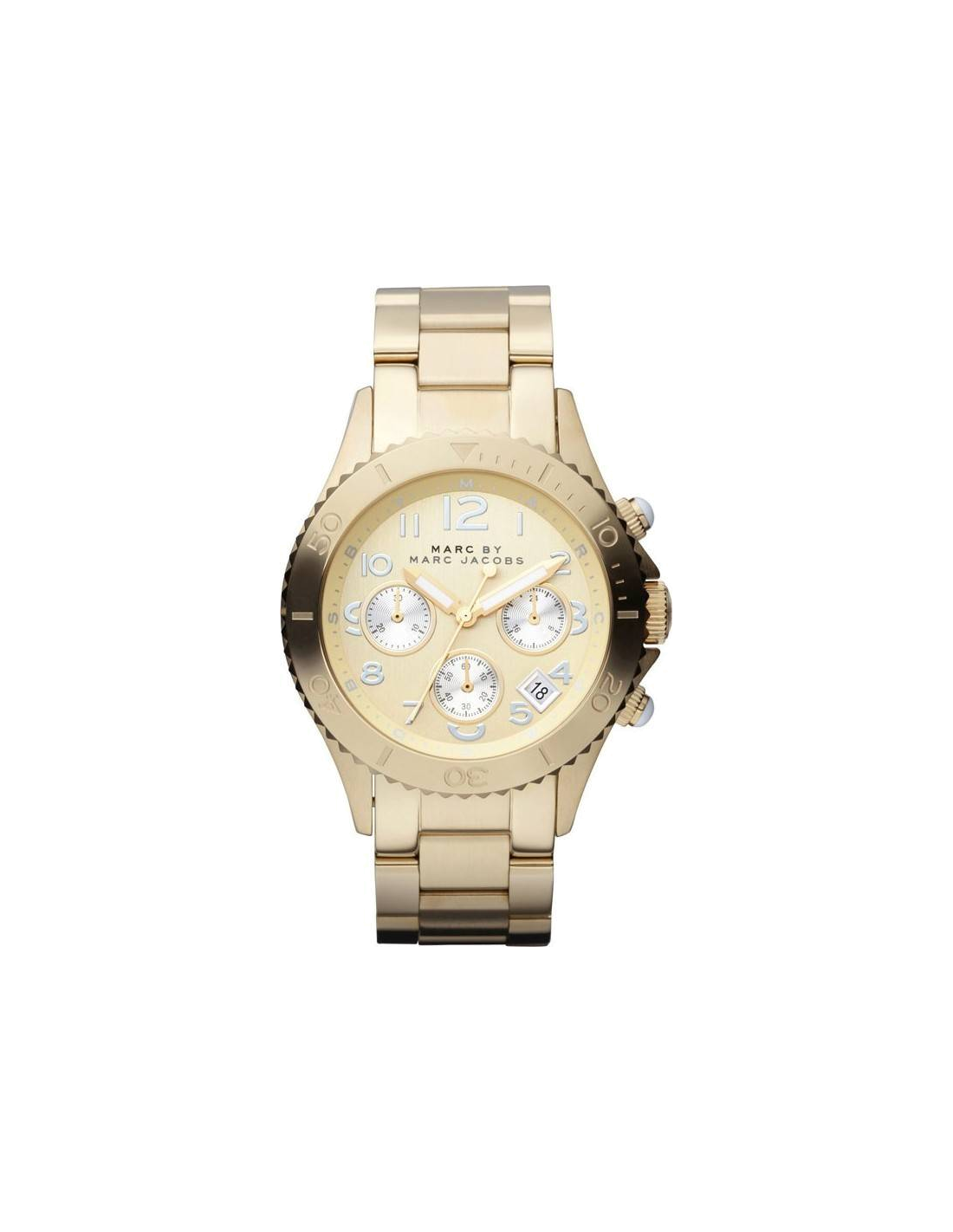 Montre Marc by Mac Jacobs Rock Chrono MBM3188 Bracelet doré jaune en acier