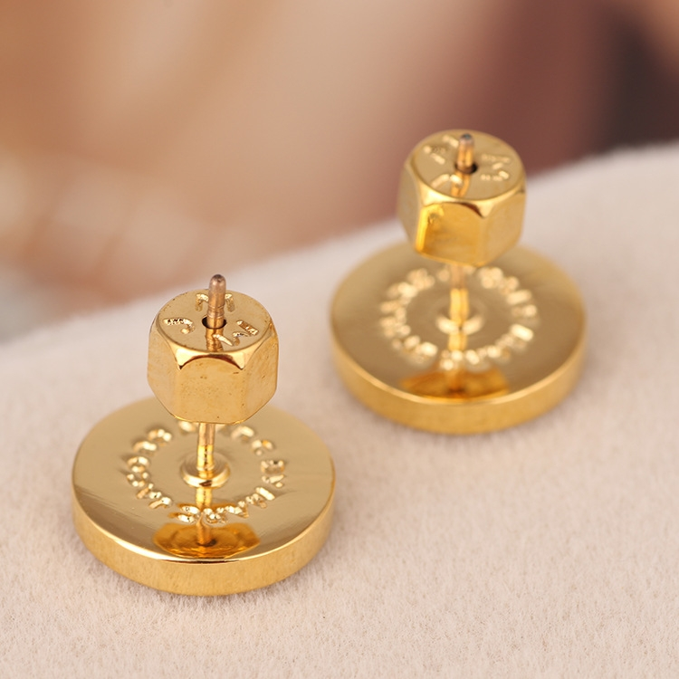 Boucles d'oreilles Marc by Marc Jacobs disque rose acier doré - Réf. 106671 vue 2