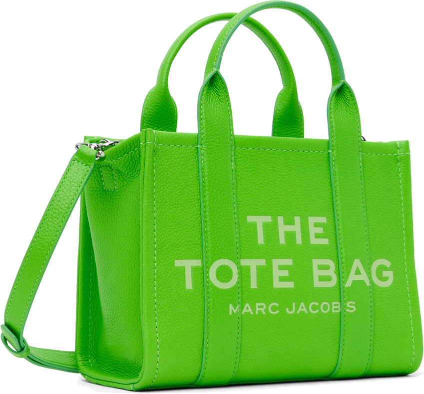 Sac à main Marc Jacobs The Medium Tote Bag, cuir grainé vert fluo - Réf. 109858-GREEN vue 4