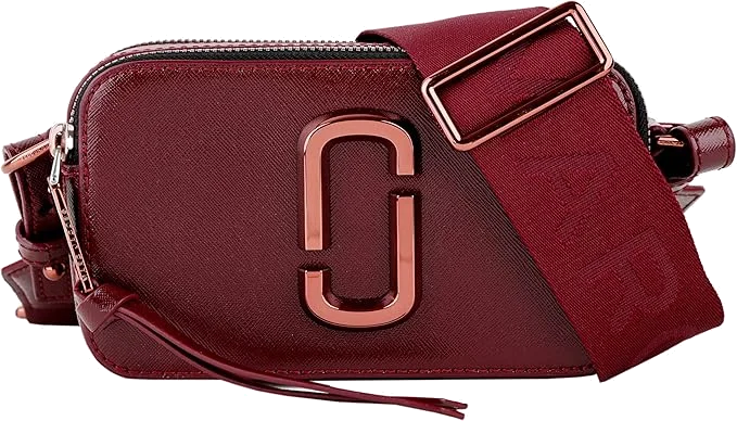 Sac à main bandoulière Marc Jacobs The Snapshot Wine bordeau