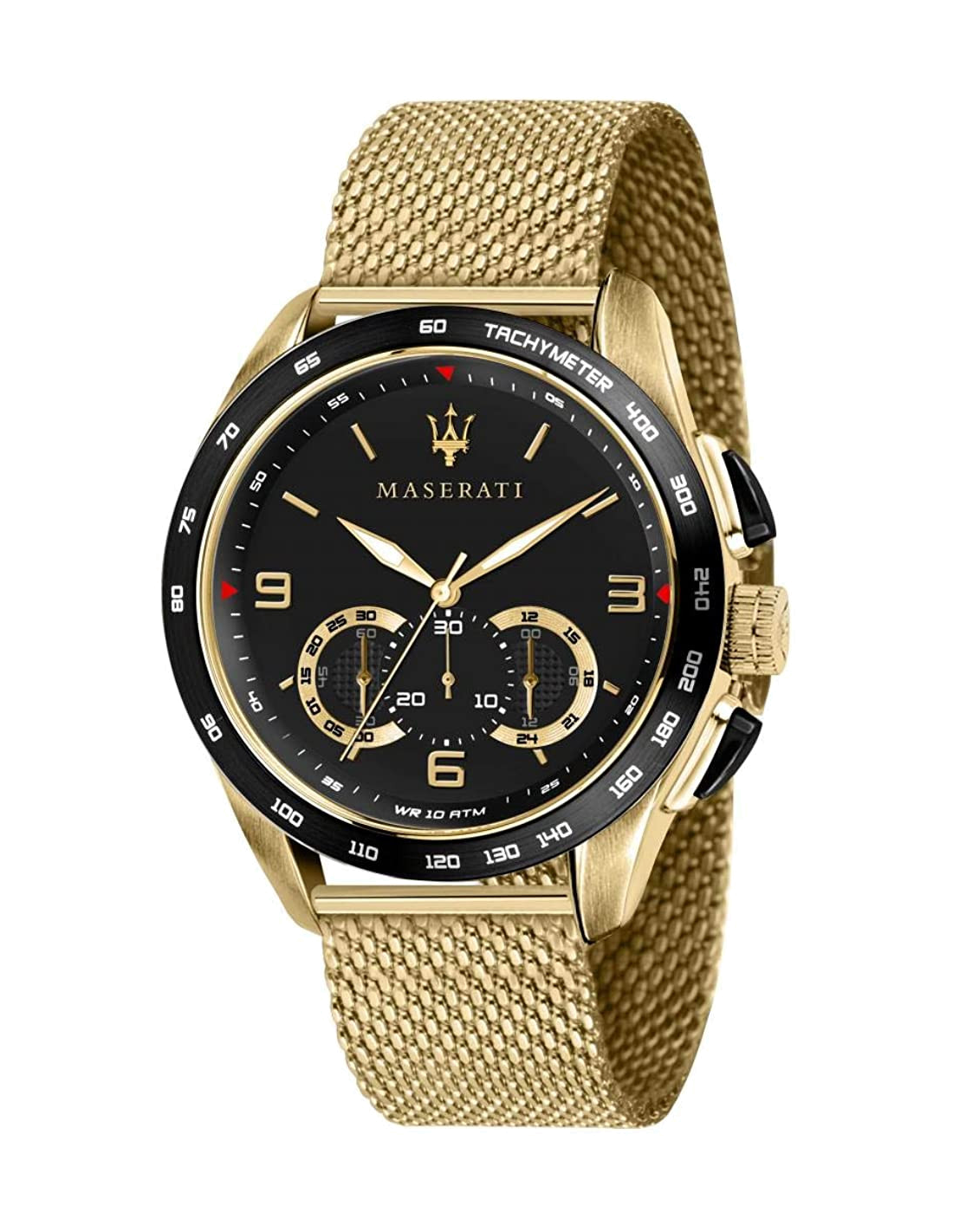 Montre Maserati Traguardo R8873612010 bracelet en maille milanaise or