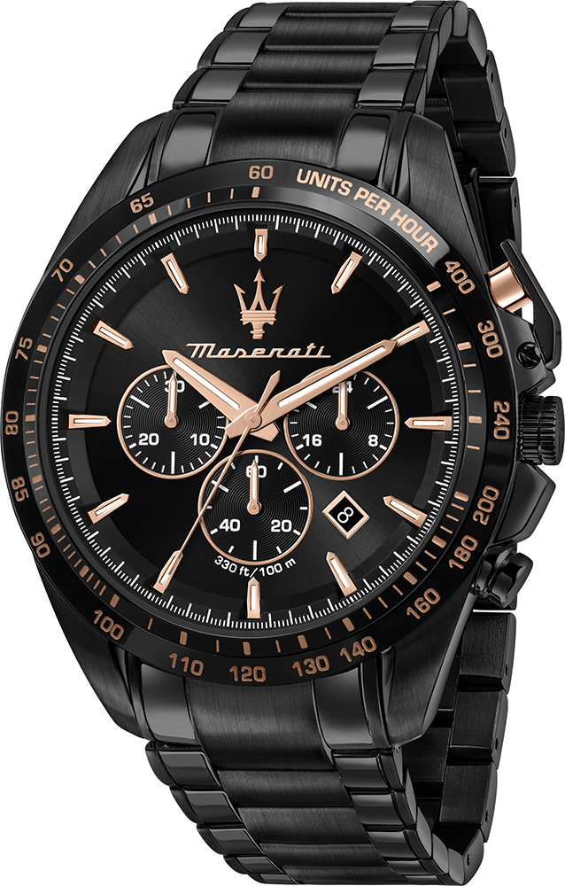 Montre Maserati R8873612048 Traguardo Chronographe en Acier Noir Mat