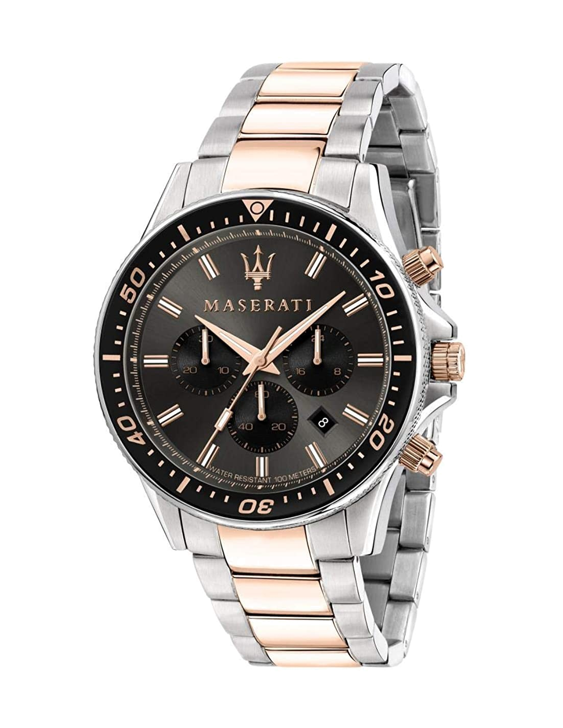 Montre Homme Maserati Sfida R8873640002 Chronomètre sport détails or rose