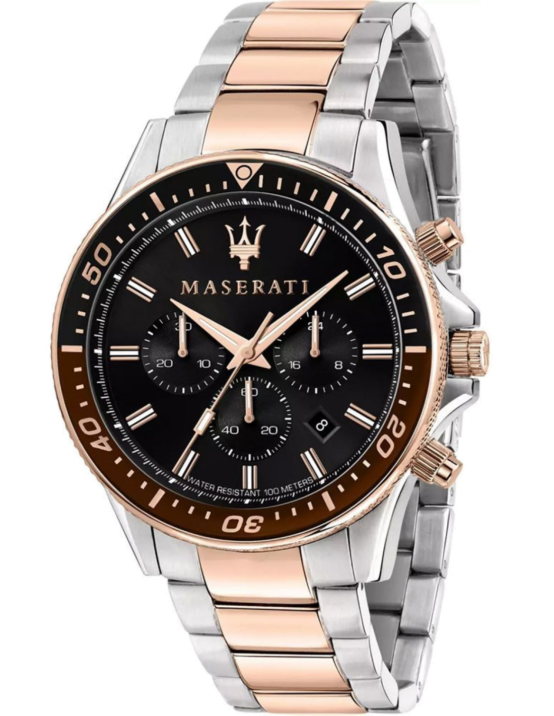 Montre Homme Maserati Sfida R8873640009 en acier bicolore