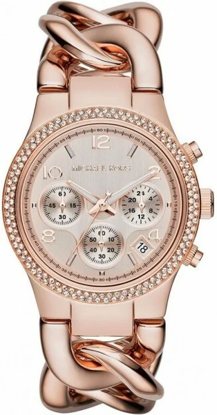 Montre Femme Michael Kors Runway MK3247 Bracelet en acier de couleur or rose à gros maillons