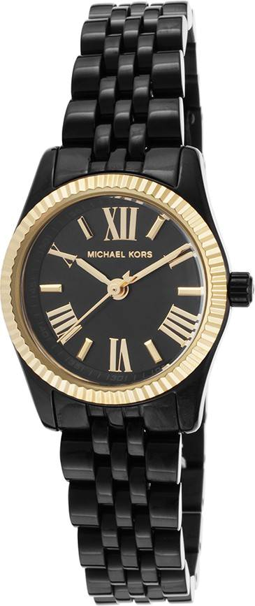 Montre Michael Kors MK3299 Lexington en Acier Noir à Lunette Cannelée