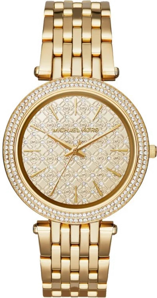 Montre Michael Kors MK3398 Acier Doré Jaune et Lunette Sertie de Strass