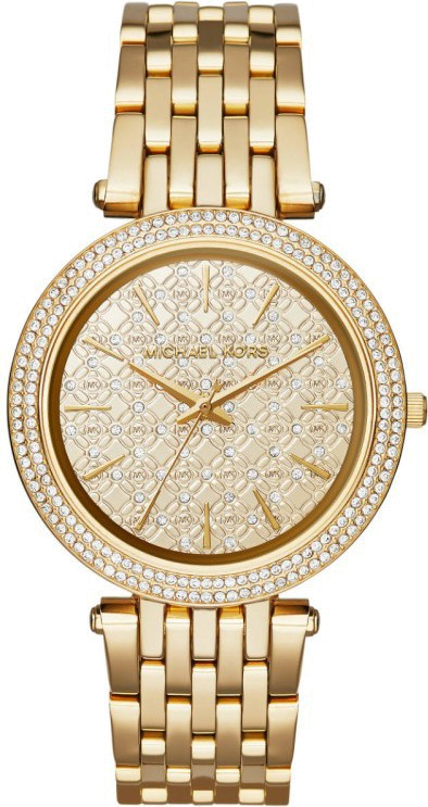 Montre Michael Kors MK3398 Acier Doré Jaune et Lunette Sertie de Strass