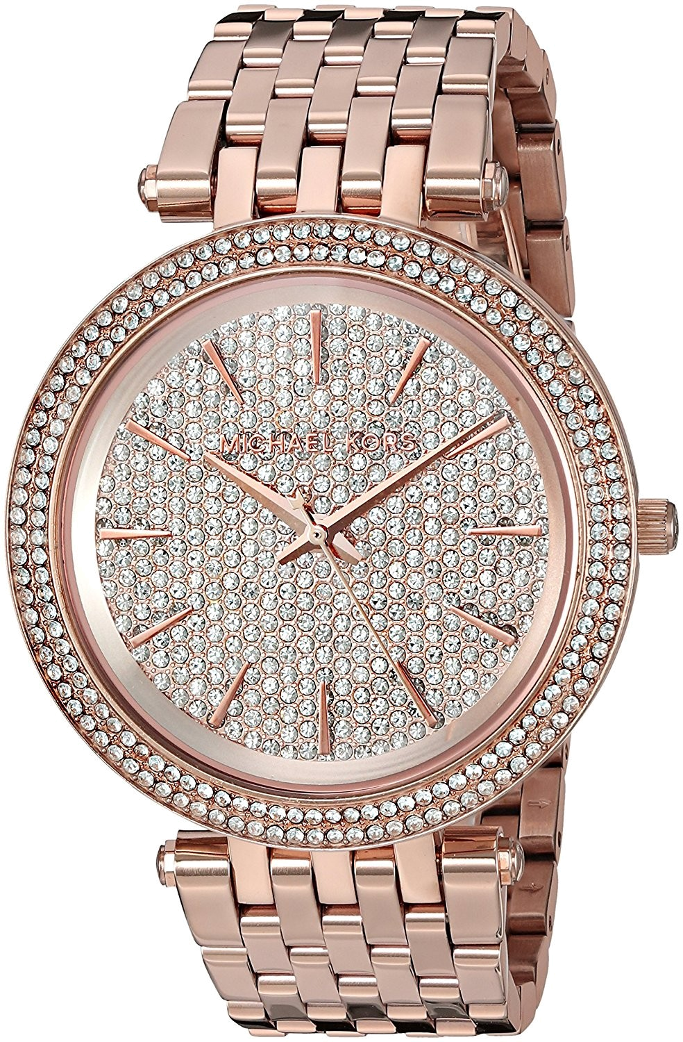 Montre Michael Kors MK3439 en Acier Or Rose avec Lunette Sertie de Brillants