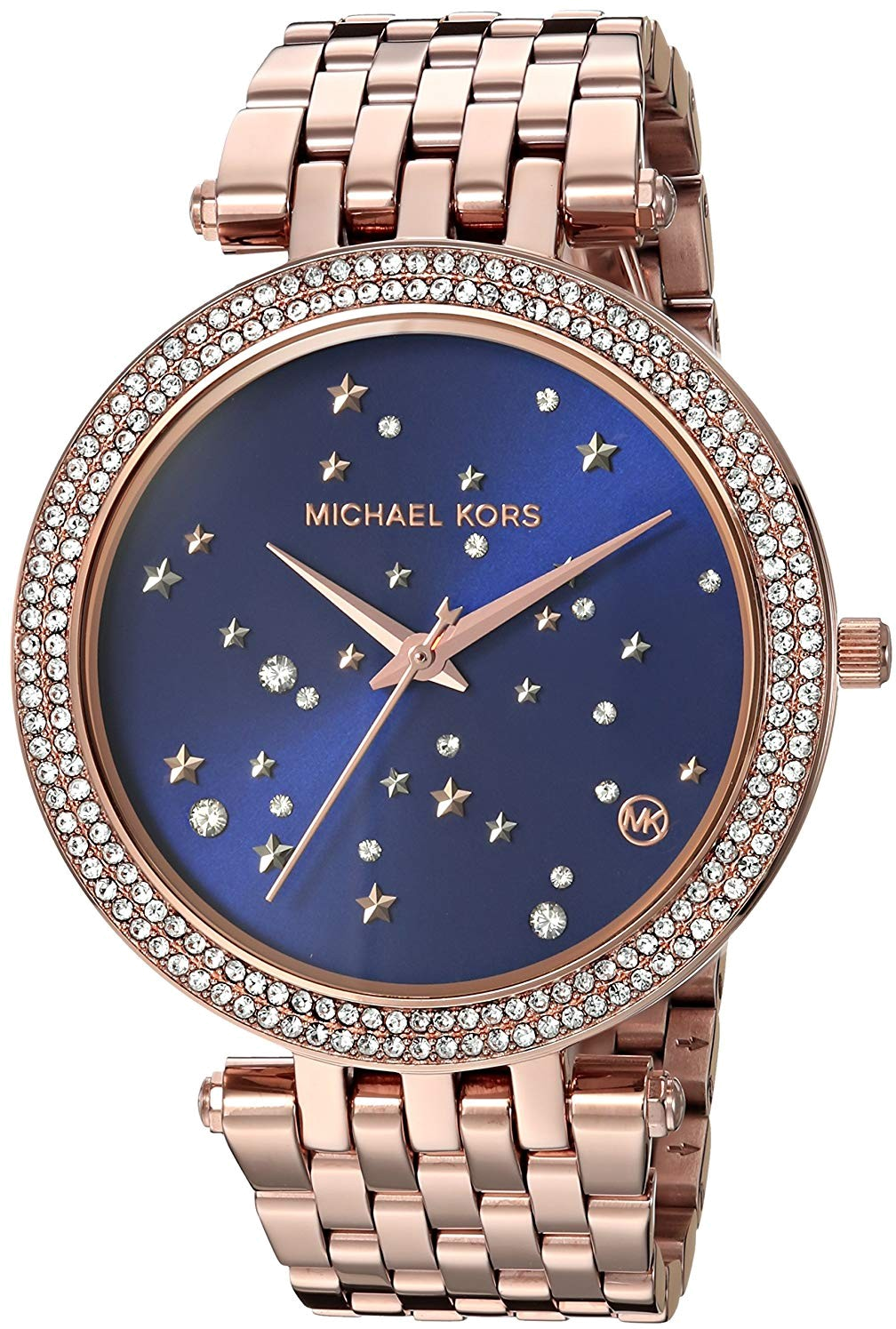 Montre Michael Kors Darci MK3728 Ciel étoilé bracelet or fond bleu