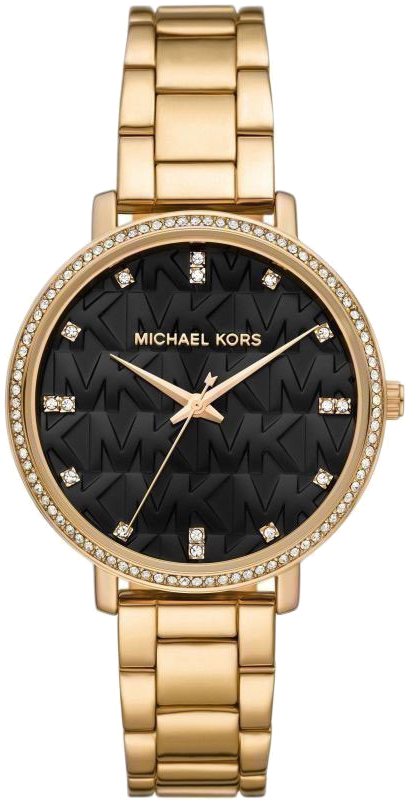 Montre femme Michael Kors Pyper MK4593 cadran noir et bracelet en acier inoxydable doré