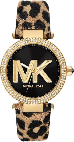 Montre Michael Kors MK4723 Parker Bracelet Motif Léopard et Boîtier Doré