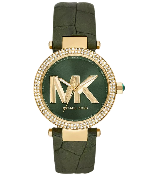 Montre Femme Michael Kors Parker MK4724 cadran vert et bracelet cuir