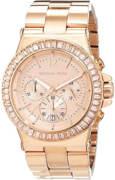 Montre Michael Kors Dylan MK5412 ornée de brillants en acier or rose