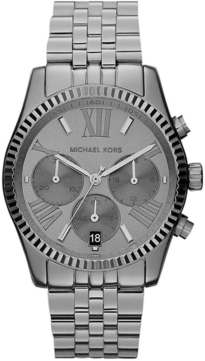 Montre Michael Kors MK5709 en acier anthracite avec chronographe et chiffres romains