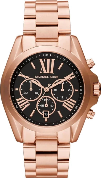 Montre Michael Kors MK5854 en Acier Or Rose avec Cadran Noir