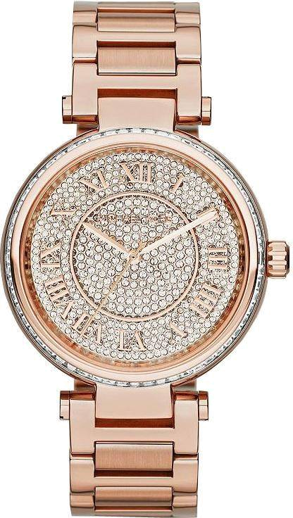 Montre Michael Kors Skylar MK5868 Pavée de cristaux bracelet en acier doré rose