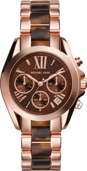 Montre Michael Kors MK5944 en Acier Doré Rose et Acétate Écailles de Tortue